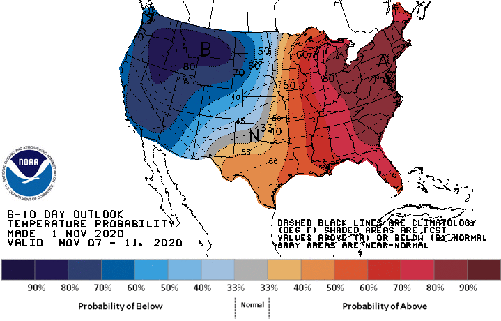 6-10 Day Temperature Probability Outlook